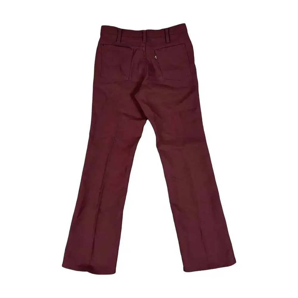 Vintage Levi’s 70s-80s Burgundy Pants 32W Straight Leg Talon Zipper Rare Color